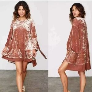 NWT Free People Hot as Hell Crushed Velvet Mini Dress Medium